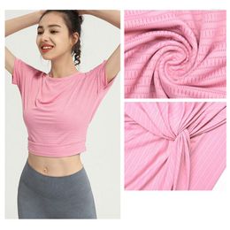 Yoga Outfit Women's Shirt Backless Sexy Gym Fitness Sportswear Crop Top Running Workout T-shirt Sports Loose Tank Tops Jogger Vest