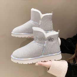 Boots Boots Women 2022 New Crystal Sequins Snow Boots Plush Warm Shoes Platform Short Boots Round Head Cold Proof Winter Women's ShoesL0816