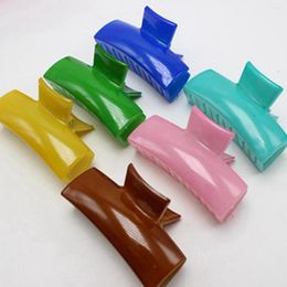 Hair Clips 6 Mixed Jelly Colour Plastic Claw Grip Folding Clamps 65mm Women Girls