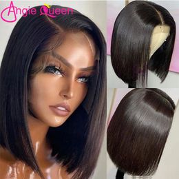 Synthetic Wigs Bone Straight Bob Wig Lace Front Human Hair for Women Pre Plucked 13x4 Transparent Frontal Closure 230815