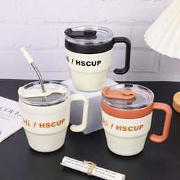 The latest 16oz stainless steel coffee thermal insulation straw cup, many styles choose, support customization of any logo