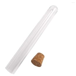 20Pcs 12x100mm Transparent Laboratory Clear Plastic Test Tubes With Corks Caps School Lab Supplies Wedding Favor Gift Tube