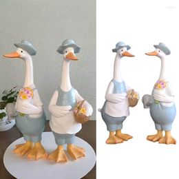 Garden Decorations Lovely Animal Statue Resin Duck Decoration Exquisite Adorable Durable Art Farmer Ornaments For