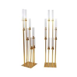 8 arm gold metal floor candelabra wedding holders table decorations Centrepieces send by sea Tblgk