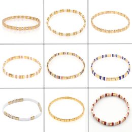 Charm Bracelets 10 pieces Bohemia Tila Beads bracelets Colours beach Jewellery female accessories bangles 230816