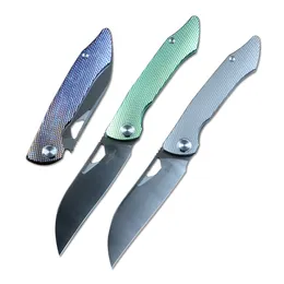 Two Sun Folding Pocket Knife 14C28N Satin Blade Titanium Utility EDC Outdoor Camping Hunting Collected TS279