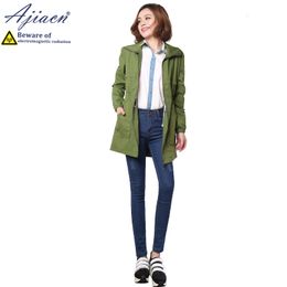 Women's Trench Coats Genuine electromagnetic antiradiation protection women's clothing phone computer WIFI TV EMF shielding custom zipper coat 230815