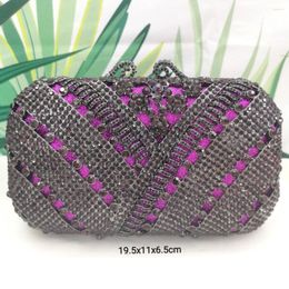 Evening Bags Arrival Gold/Purple/Silver Rhinestone Clutches For Women Diamond Clutch Bag Purse Small Wedding