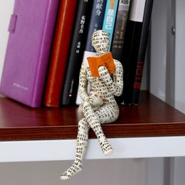 Decorative Objects Figurines Nordic Modern Reading Woman Statue Resin Abstract Thinker Desktop Sculptures Home Room Bedroom Figurine Ornaments 230815