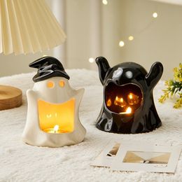 Decorative Objects Nordic Home Decor Ghost Candle Holder Creative Living Room Decoration Accessories Candlesticks for Candles Ornament Craft Gift 230815
