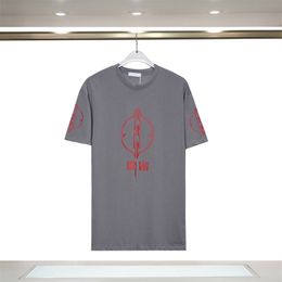 T-shirt masculina Bal Design Projeto de algodão puro Padrão de letras Impressão de verão Summer Loose redondo colapso de mangas curtas para homens e femininos Eur Size S-xxl