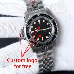 Wristwatches MINUTETIME Custom Vintage NH35 Watch Luxury Luminous Mechanical Automatic Movement Waterproof Stainless Steel Wristwatch For