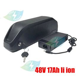 Shark style 48V 17ah 1000W 1500W electric bicycle battery lithium downtube parrot battery pack