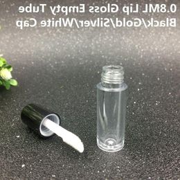 08ML Lip Gloss Empty Bottle 50x13mm Black Silver Gold Lid Plastic Lip Balm Empty Tube Lipstick Sample Gift Container Cidjs