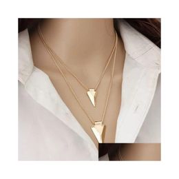 Pendant Necklaces 6 Styles Womens Fashion Jewellery Necklace Elegant Mti Layer Moon Star Charms Gold Chain Gift Drop Delivery Pendants Dhsvg