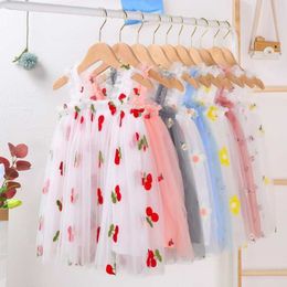 Girl's Dresses Girls Summer Dress Cute Strap Tulle Baby Girl Dress Embroidery Birthday Girl Party Princess Dresses Girl Clothes