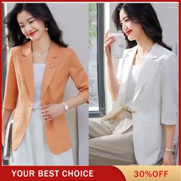 Women's Suits One-piece Suit Black White Blazer Long-sleeved Office One-button Slim-fit Sexy Jacket Summer