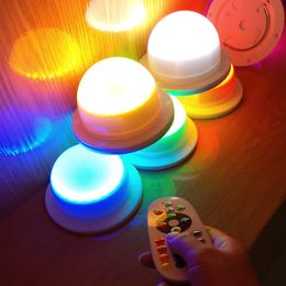 FAST Free Shipping 48LEDS Super Bright RGB 16 Colors Remote Control Cordless Under Table Light For Wedding Event