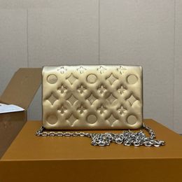 Дизайнерские сумки женщины Crossbody Luxury Brand тисненная модная мягкая кожаная сумка для плеча серебряная или золотая цепочка женская кошелька сумочка