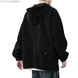 Men's Jackets Corduroy Men's Jacket Autumn Casual Men's Baseball Jersey Hip Hop Hooded Jacket Z230816