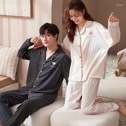 Men's Sleepwear Couples Pyjamas Women's Long Sleeves Cute Padded Cotton Home Clothes In Spring And Autumn