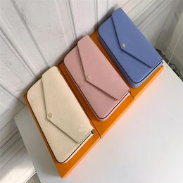 Luxury designer Felicie Pochette Purses Women's Wallets Zipper Bag Female Wallet Purse Fashion Card Holder Pocket Long Women 253P