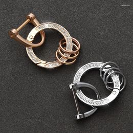 Keychains Simple Fashion Women Metal Key Holder Spring Buckle Keyring Inlay Rhinestones Keychain Accessories Auto Pendant Jewellery Gift