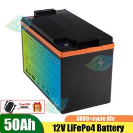 12v 50ah lifepo4 battery pack 12.8v lifepo4 lithium battery pack12v 50ah LiFePO4 battery Iron phosphate battery + 5A charger