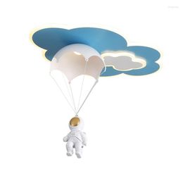 Ceiling Lights Cartoon Parachute Astronaut Children's Room Light Bedroom Nordic Living Decoration Dimming LED Lamps