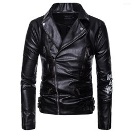 Men's Jackets 2023 Locomotive Multi-zipper Printed Super Cool Clothes Punk Motorcycle Outdoor Leather Jacket