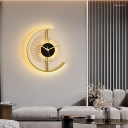 Wall Lamp Modern LED Clock Creative Design Sconce For Home Living Room Bedroom Coffee El Decorative Lamps