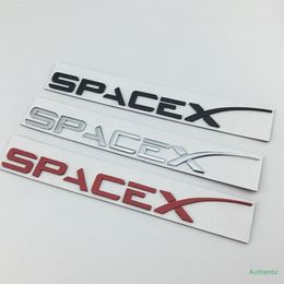 3D Metal Car Sticker Emblem For Tesla Model 3 S X Roadster Letter SpaceX Car Fender Side Stickers Car Trunk Sticker Auto Parts2518