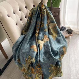 Scarves 180*90cm Brand Summer Women Scarf Fashion Quality Soft Silk Scarves Female Shawls Foulard Beach Cover-Ups Wraps Silk Bandana 230815