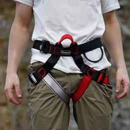 Climbing R Professional Outdoor Rock Harness Seated Downhill Sports Safety Belt Half Survival Equipment Aerial Work 230815