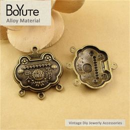 Charms BoYuTe 20 Pieces/Lot 33*31MM Zinc Alloy Metal Charms Antique Bronze Plated Longevity Lock Pendants for Jewellery Making Findings 230815