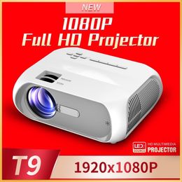 Weatherproof Cameras T9 Mini Projector HD 1080P Android Video Player Portable Mobile Office Games Home Theater Wired Wireless Projection Screen 230816