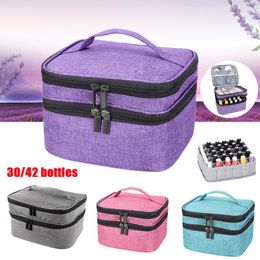 Storage Bags Nail Polish Bag Organiser Case Famard Double-layer Portable Holds 30Bottles(15ml) With Adjustable Dividers