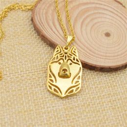 Pendant Necklaces LPHZQH Fashion Hollow Cartoon Cute Siberian Husky Dog Choker Necklace For Women Collars Accessory Jewellery Christmas Gift
