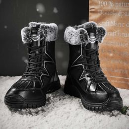 Boots Fujeak Women's New Winter Snow Boots Warm Non-slip Waterproof Femal Boots Outdoor Fashion Women Height-enhancing Cotton Shoes