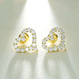Charm Moissanite Earrings for Women 925 Sterling Silver Fashion Wedding Heart Diamond Earrings Jewelry Gift