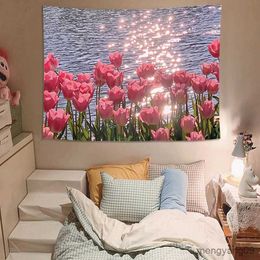Tapestries 3D Scenery Tapestry Cloth Fabric Tapestry Wall Decoration Canvas Fabric Tapestry Bedroom Dormitory Background Decor R230816