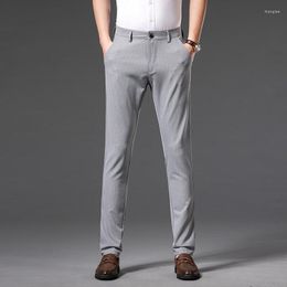 Men's Pants Fashion British Plaid Trousers Men Stretch Slim Korea Business Party Office Formal Suit Male 30-38