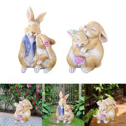 Garden Decorations 2 Pieces Outdoor Statue Simulated Lawn Yard Animal Figurine For Micro Landscape Backyard Holiday Gifts Ornament