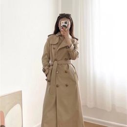 Women's Trench Coats Coat British Style High end 2023 Spring and Autumn Double breasted Long Loose Waterproof 230815