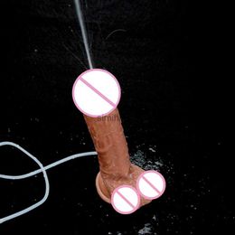Dildos/Dongs Spray Water Realistic Dildo Soft Silicone Material Ejaculating Penis With Strong Suction Cup Squirting Dick for Women Sex Toys HKD230816