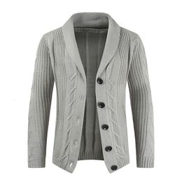 Men's Sweaters Shawl Collar Cardigan Vintage Oversized Sweater Long Sleeve Button Up Jackets Winter Classical Thick Coat Warm Knitwear 230815