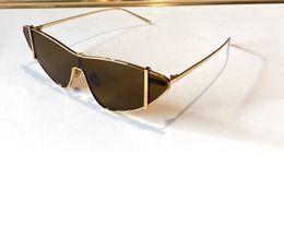 536 Gold Brown Mask Sunglasses Cat Eye Women Summer Sunnies gafas de sol Sonnenbrille UV400 Eye Wear with Box