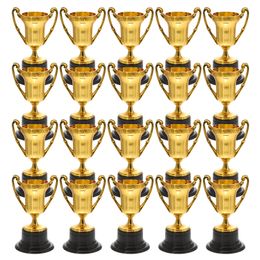 Decorative Objects Figurines 20Pcs Kids Reward Trophy Plastic trophy children reward toys Prize Cup Children Prizes Small with Base Golden 230815