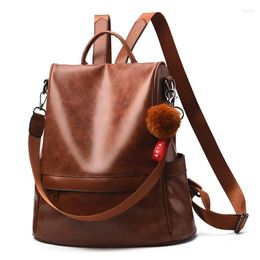 School Bags High Quality Women Pu Leather Backpacks Casual Ladies Travel Shoulder Bag Vintage Female Laptop For Teenager Girls