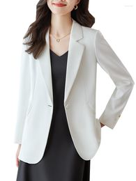 Women's Suits Arrival Women Ladies Loose Blazer Pink Black White Long Sleeve Solid Casual Female Jacket Coat For Autumn Winter